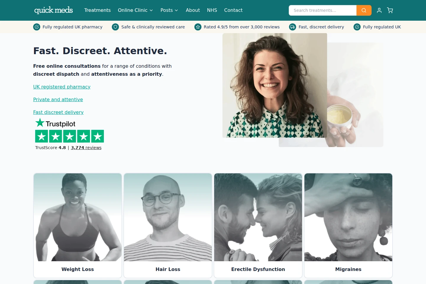 QuickMeds online pharmacy homepage